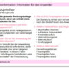 Finanzspritze, Rezept und Beipackzettel rosa hinten